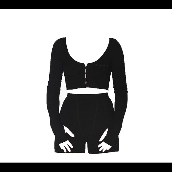 BRAND NEW-All Black-Two Piece Ribbed Set - Picture 5 of 5